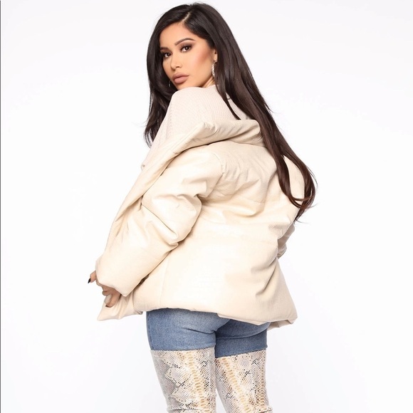 NWT Fashion Nova Leather Puffer Jacket - Picture 5 of 11
